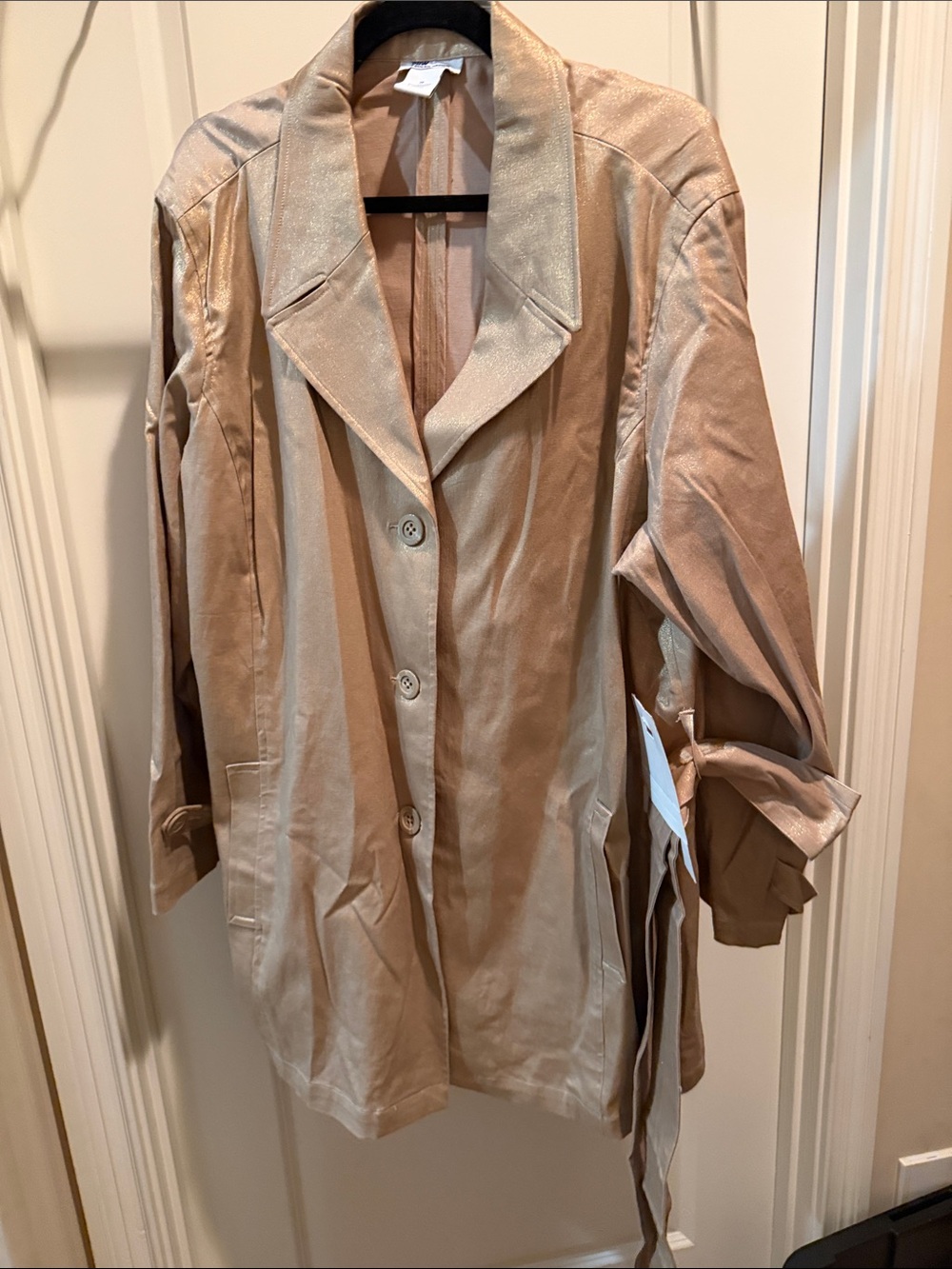 Light Brown Women's Trench Coat with Classic Notch Collar